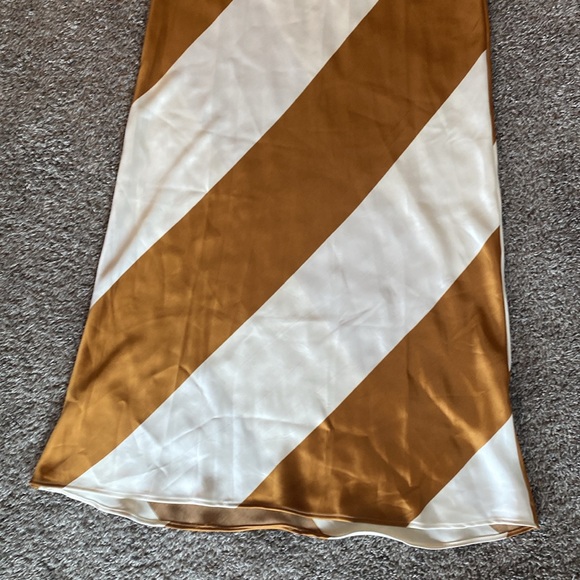 TopShop Two Piece Maxi Strapless Dress Diagonal Striped Spiced Rum, Women’s 10 - Picture 9 of 15